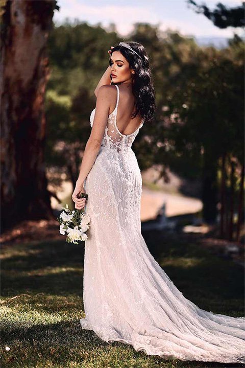 low back lace wedding dress - 1510 by Martina Liana