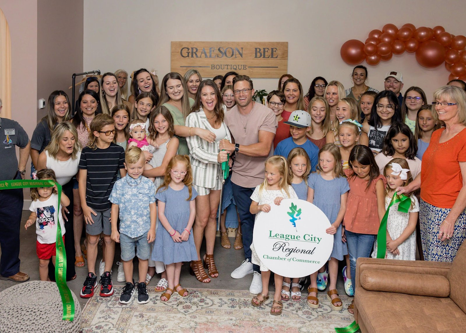 Graeson Bee Boutique ribbon cutting Danielle Adam Busby League City