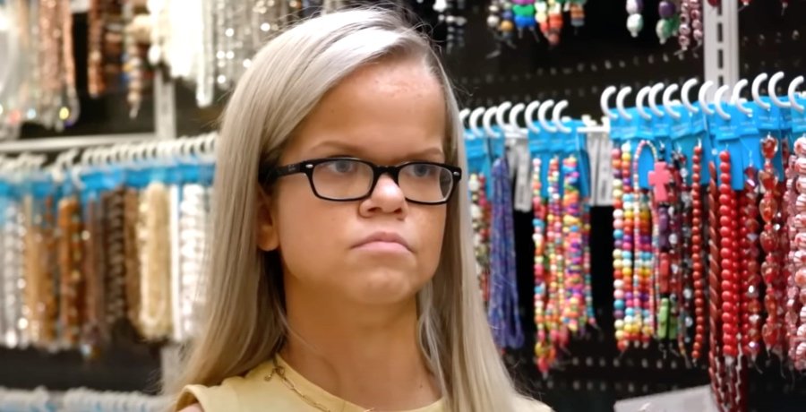 Anna Johnston looking serious in a bead shop