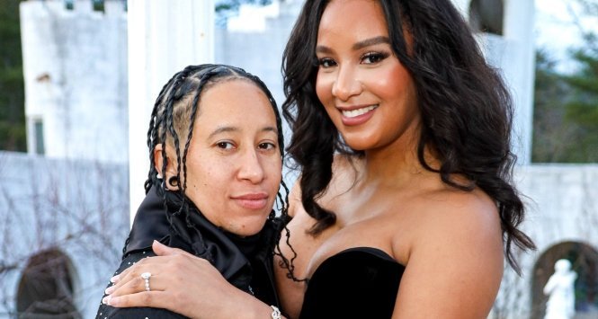 Chantel Everett and Ashley Bowen at their castle engagement