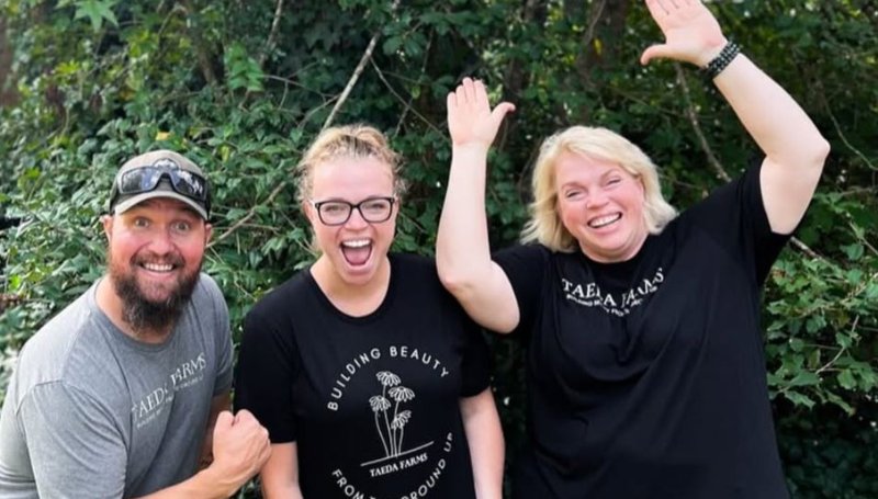Janelle Brown with Maddie Brown Brush and Caleb Brush at Taeda Farms