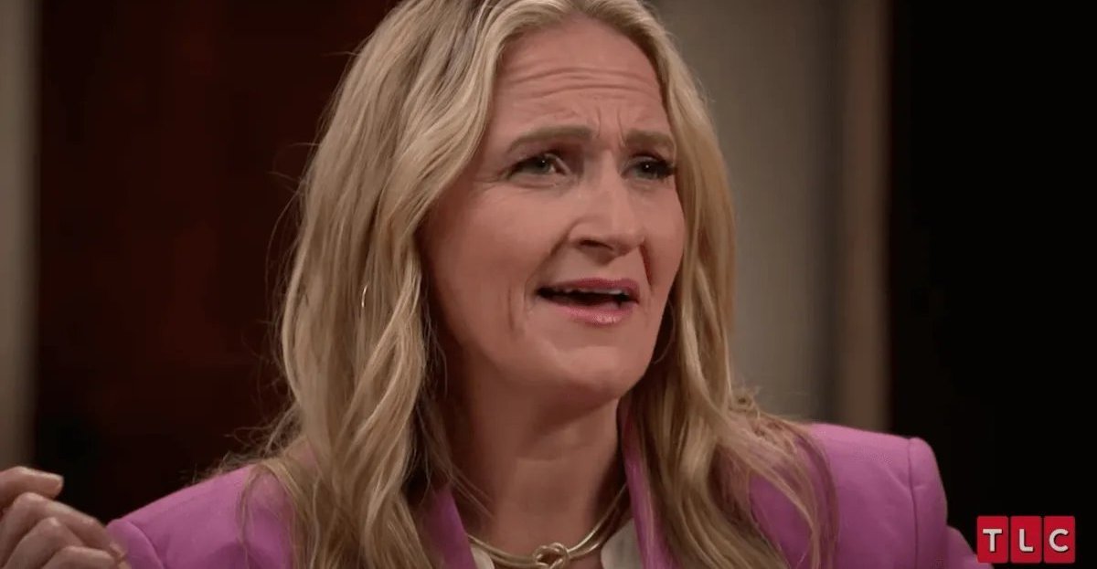 Christine Brown Woolley in a pink jacket at the Sister Wives tell-all