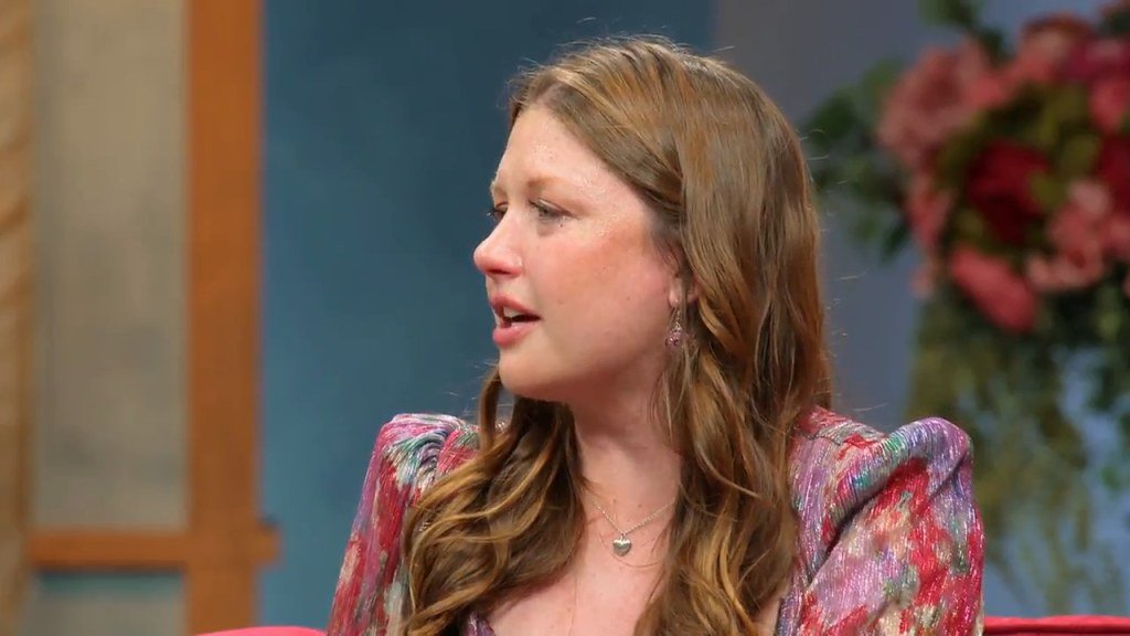 Catie Norboe in close-up during the 90 Day Fiancé Tell All
