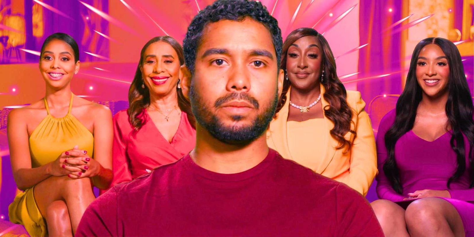 Pedro Jimeno in front of Nicole, Lidia, Karen and Chantel Everett