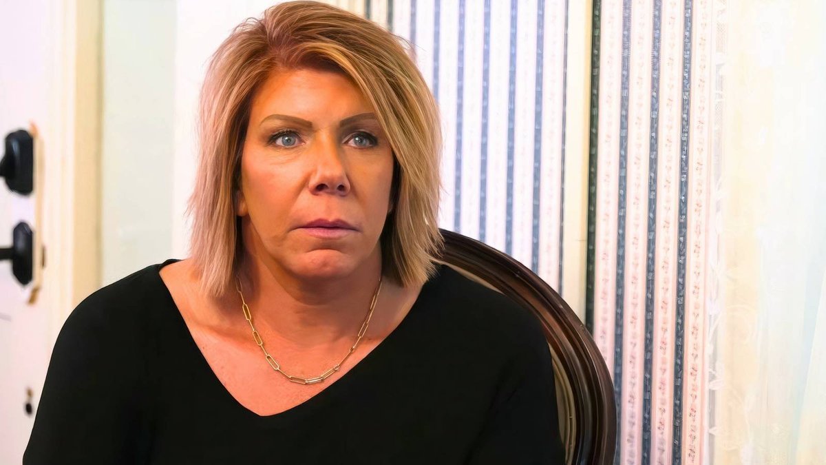 Meri Brown in a confessional interview, looking serious
