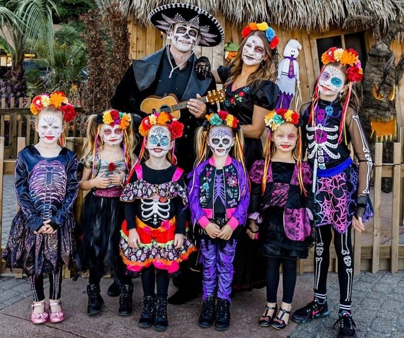 The Busby family in Halloween costumes