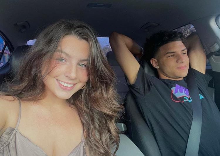 Tyra Boisseau and Alex Wilson selfie in a car