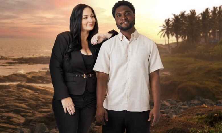 Michelle and Felix against a Ghana beach sunset