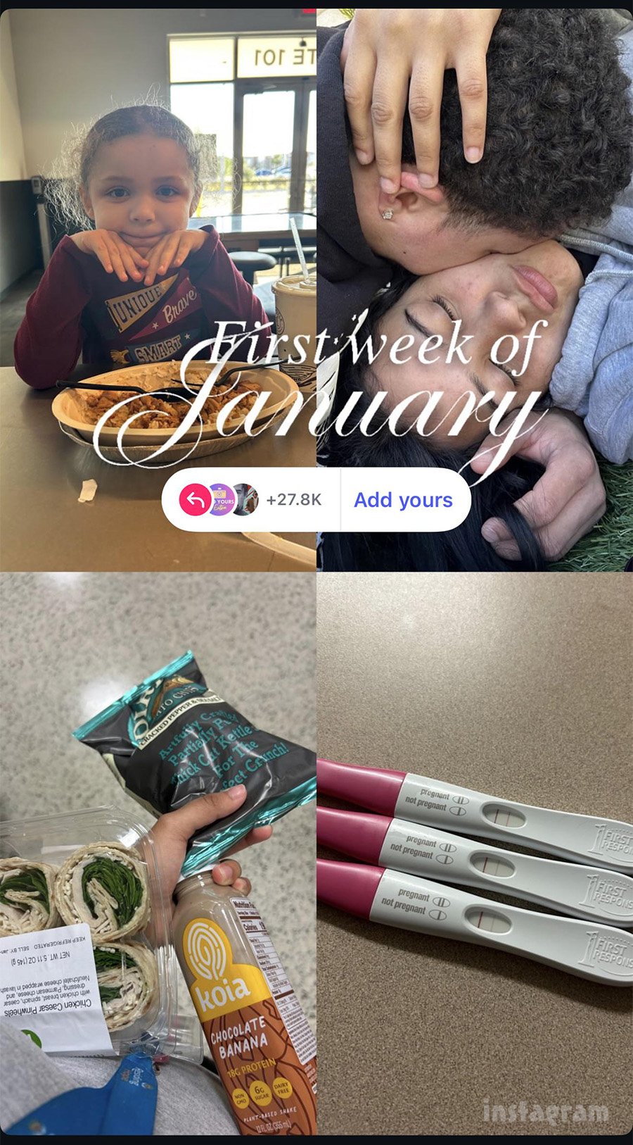Rilah Ferrer pregnancy announcement collage