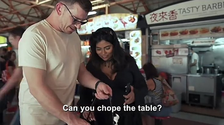 Jonathan and Ally at a Singapore hawker centre