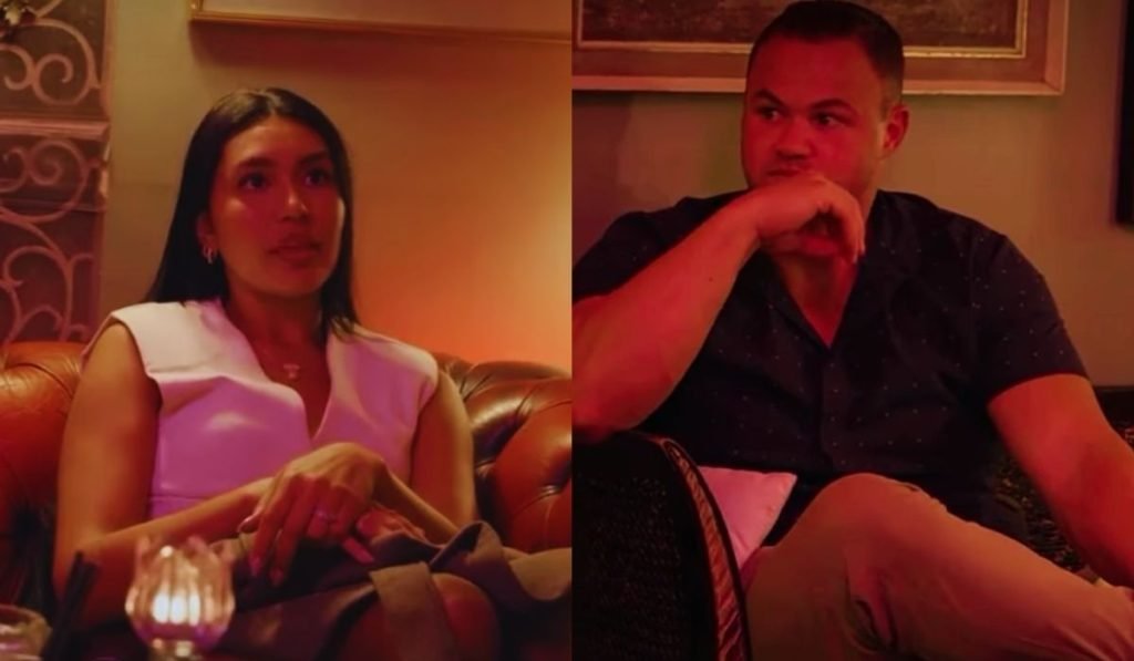 Thais Mendes and Patrick Mendes in a split-screen scene from the show