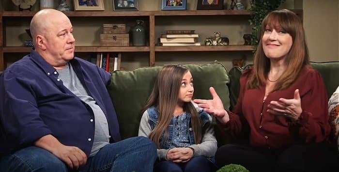 Mark Schrankel, Shauna Rae and Patty Schrankel on the couch
